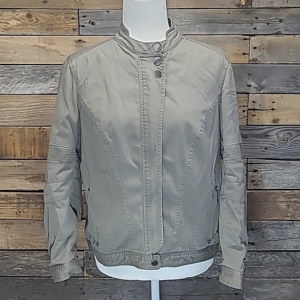 Spanner Army Green Moto Jacket Full Zip Sz M/8